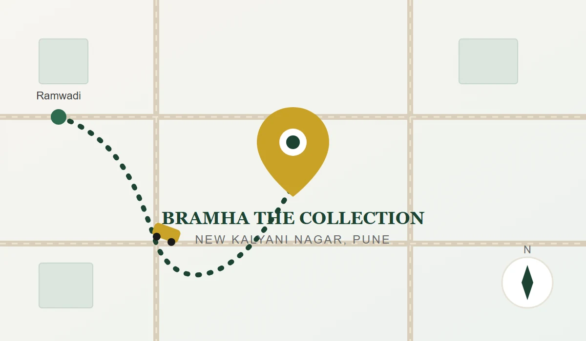 Bramha The Collection Directions - Route Map to New Kalyani Nagar