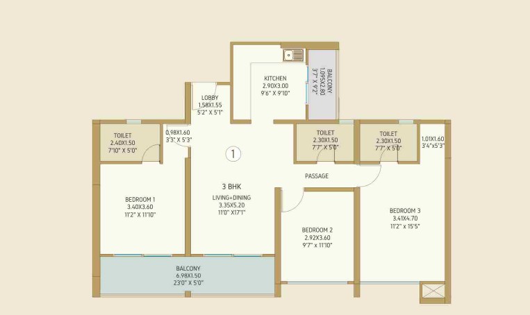 Floor Plan Variants Bramha The Collection Floor Plan - 2, 3 and 4 BHK Configurations