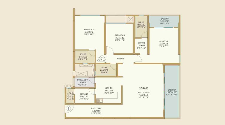 Floor Plan Variants Bramha The Collection Floor Plan - 2, 3 and 4 BHK Configurations